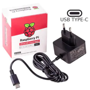 Fonte de alimentação 3.0A USB-C Raspberry Pi 4 - preto