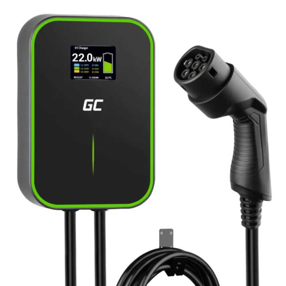 Carregador Wallbox P/ Carros elétricos EV 22kW Trifásico + Cabo Tipo2 6m - Green Cell