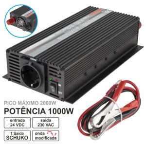 Inversor 24V-230V 1000W Onda Modificada