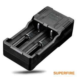 Carregador de Baterias Li-Ion C/ Mola Ajust?vel SUPERFIRE