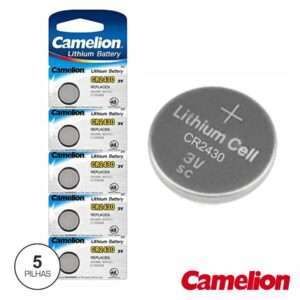 PILHA LITHIUM BOTÃO CR2430 3V 5X BLISTER CAMELION
