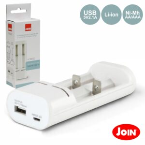 CARREGADOR DE BATERIAS NI-MH LI-ION 2 x AA/AAA 2.1A JOIN