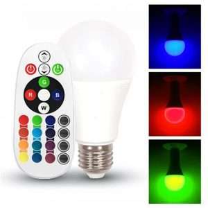 Lâmpada LED 6W RGB+W Branco Neutro A+ c/ comando
