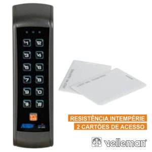 LEITOR CONTROLO DE ACESSO C/ 2 CARTÕES IP55 VELLEMAN