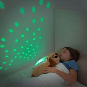 Peluche Projetor LED Cão 3 Cores E Efeitos A Pilhas