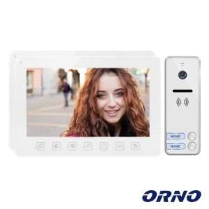 Vídeo Porteiro C/ 2 Lcd 7" Cores LEDS Branco ORNO