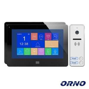 Vídeo Porteiro C/ 2 Lcd 7" Cores LEDS Preto ORNO