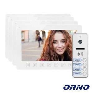 Vídeo Porteiro C/ 4 Lcd 7" Cores LEDS Branco ORNO