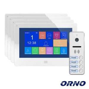 Vídeo Porteiro C/ 4 Lcd 7" Cores LEDS Branco ORNO