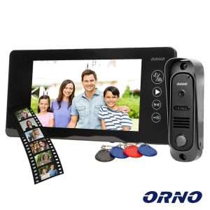 Vídeo Porteiro C/ Lcd 7" Cores LEDS IR Preto ORNO