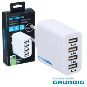 Alimentador Comutado 4 USB  22.5W Branco GRUNDIG