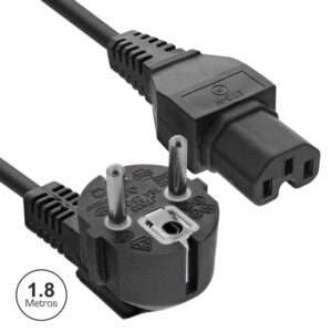 CABO ALIMENTA??O SCHUKO MACHO 3P / IEC C15 F?MEA 1.8M PRETO