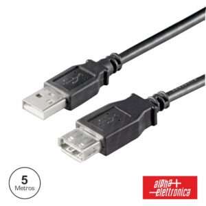 CABO USB-A 2.0 MACHO / USB-A F?MEA 5M PRETO POLYBAG