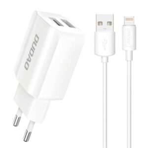 Alimentador Compacto 2 USB 5V/2.4A + Cabo Lightning