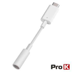 CABO USB-C MACHO / JACK 3.5MM 11MM BRANCO PROK