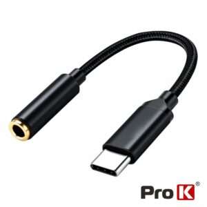 Cabo Adaptador USB-C Macho / Jack 3.5mm F?mea PROK