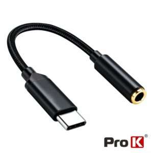 Cabo Adaptador USB-C Macho / Jack 3.5mm F?mea PROK