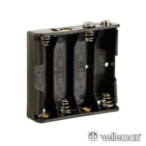 SUPORTE P/ 4 PILHAS AA C/ TERMINAIS CLIP