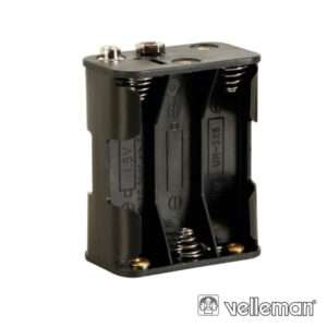SUPORTE P/ 6 PILHAS AA C/ TERMINAIS CLIP VELLEMAN