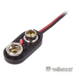 SUPORTE P/ 1 PILHA DE 9V C/ FIOS VELLEMAN