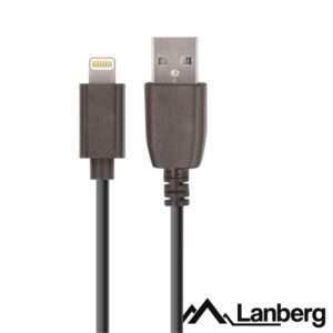 Cabo USB-A 2.0 Macho / Lightning 8P Macho 1.8m Preto LANBERG