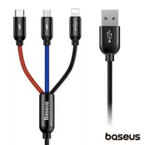 Cabo USB-A 2.0 Macho p/ Lightning/USB-C/MicroUSB 3.5A BASEUS
