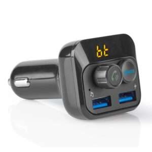 Transmissor FM Bluetooth 2USB/MicroSD F. Isqueiro Preto