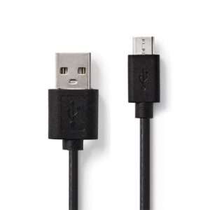 Cabo USB-A 2.0 Macho / Micro USB-B Macho 2m Preto