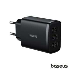 Alimentador Comutado 3 USB-A 17W Preto BASEUS