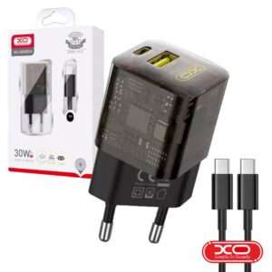 Alimentador USB-A QC3.0 18W / USB-C PD 30W 3A + Cabo XO