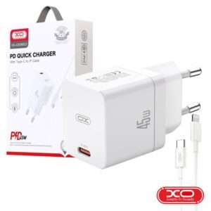 Alimentador 1 USB-C PD 45W + Cabo USB-C P/ Lightning XO