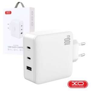 Alimentador USB-A 18W 2.4A / 2 USB-C PD 100W 3A GaN XO