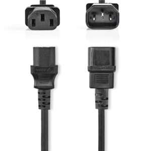 Cabo Alimenta??o IEC C13 Macho / C14 F?mea 3G1.00mm 3m