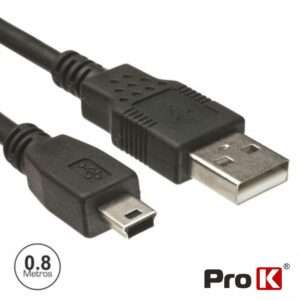 CABO USB-A 2.0 MACHO / MINI USB-B MACHO 0.8M PROK