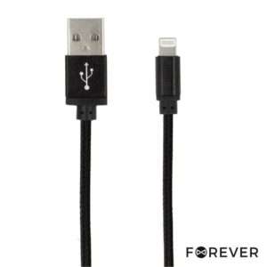 Cabo USB-A 2.0 Macho / iPhone 8P Preto 1M FOREVER