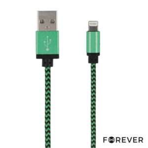 Cabo USB-A 2.0 Macho / iPhone 8P Verde 1M FOREVER