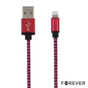 Cabo USB-A 2.0 Macho / iPhone 8P Rosa 1M FOREVER