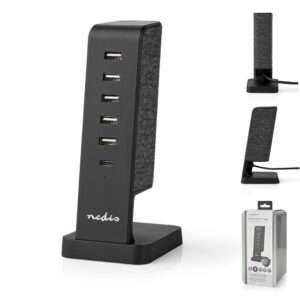 Carregador de Mesa c/ 5x USB-A 1X USB-C 45W NEDIS