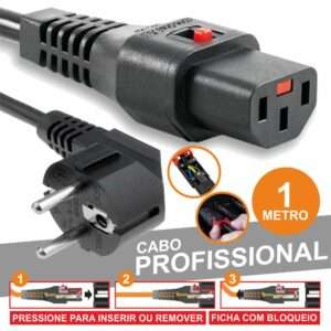 CABO ALIMENTA??O PROF. SCHUKO MACHO 3P / IEC C13 F?MEA 1M