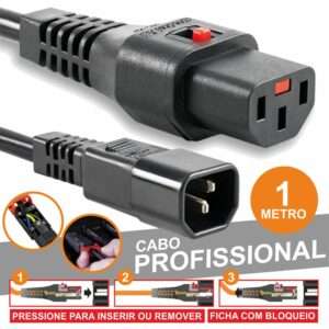 CABO ALIMENTA??O PROF. IEC MACHO / F?MEA 1M PRETO