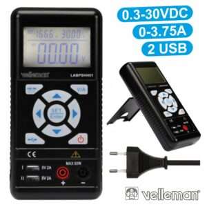 FONTE DE ALIMENTA??O DIGITAL 0-30V / 0-3.75A 2 USB VELLEMAN