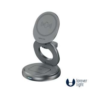 Carregador Por Indu??o QI 15W C/ Suporte 3em1 FOREVER