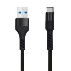 Cabo USB-A 2.0 2A Macho / USB-C Preto 1m