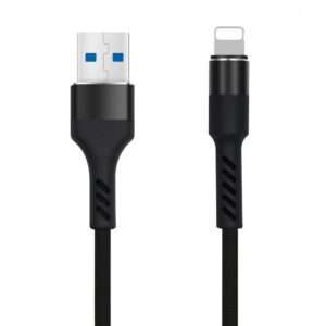 Cabo USB-A 2.0 2A Macho / Lightning Preto 1m