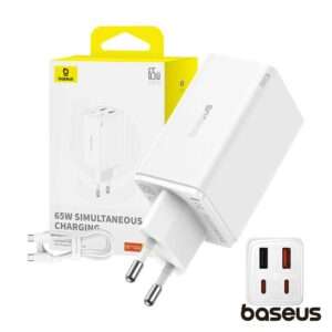 Alimentador 2xUSB-A 2xUSB-C 65W GaN6 Pro BASEUS