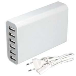 ALIMENTADOR COMPACTO COMUTADO 6 USB 5V 10A BRANCO