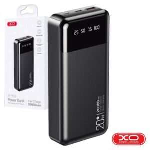 Powerbank 20000mAh 1 USB-A / 1 USB-C / 1 Lightning Preto XO