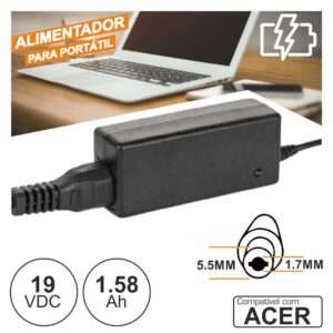 Alimentador P/ Acer 19V 1.58A 30W 5.5x1.7mm
