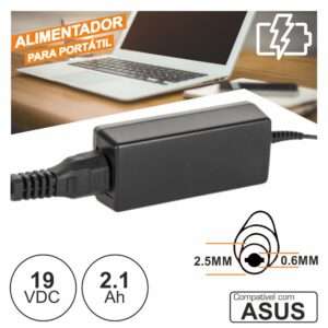 Alimentador P/ Asus 19V 2.1A 40W 2.5x0.6mm