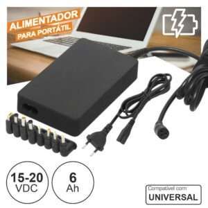 Alimentador Universal P/ Port?til 15-20V 90W 8 Fichas